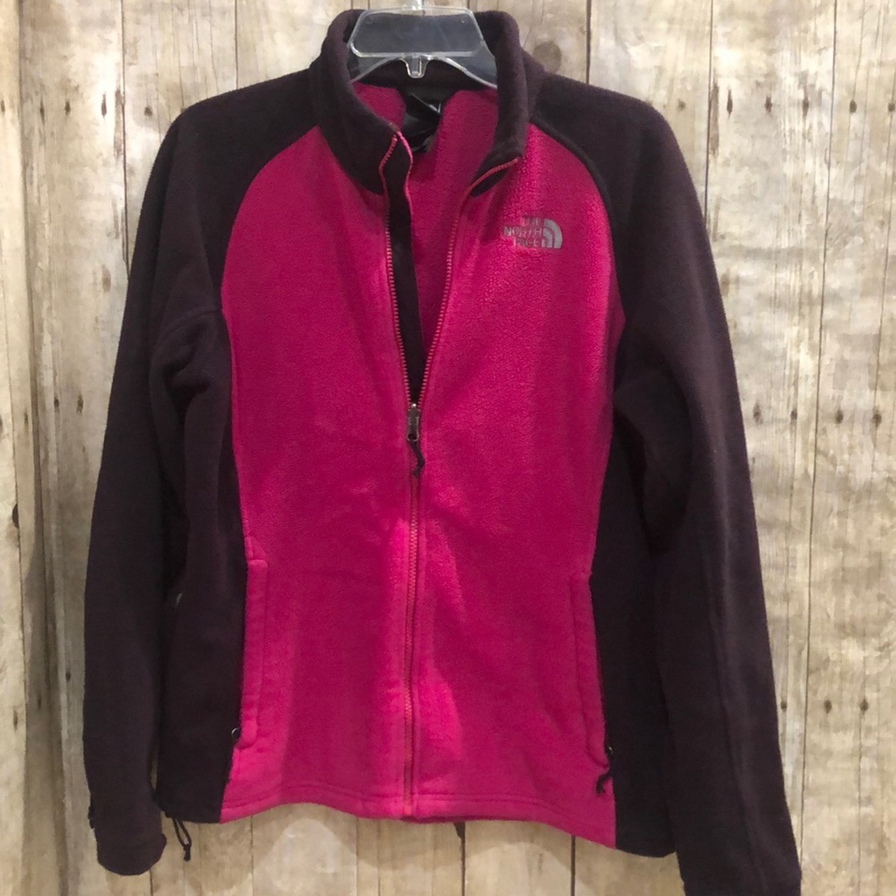 The North Face Women's Pink and Black Fleece Jacket